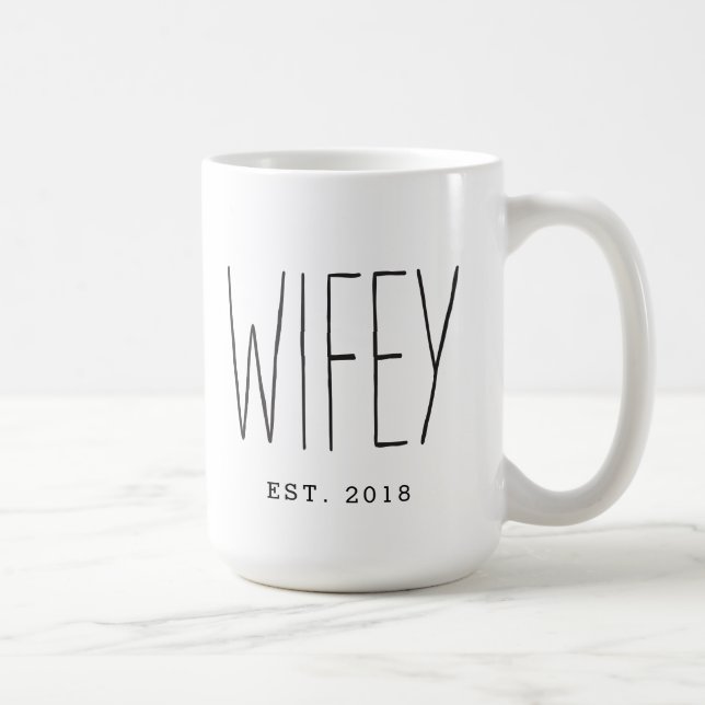 Wifey Anpassningsbar Coupe Mugg Bröllop, Mugg årsd (Höger)
