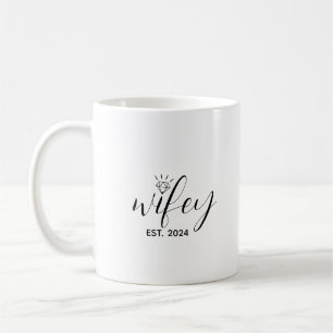 Wifey Anpassningsbar EST-årsdagen Bröllop Kaffemugg