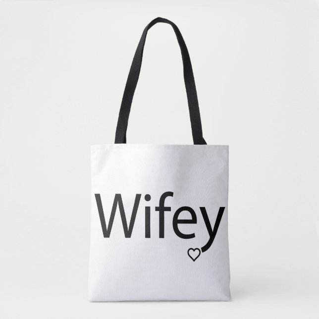 Wifey - Anpassningsbar Tote Bag-nummer för allt-öv Tygkasse (Framsida)