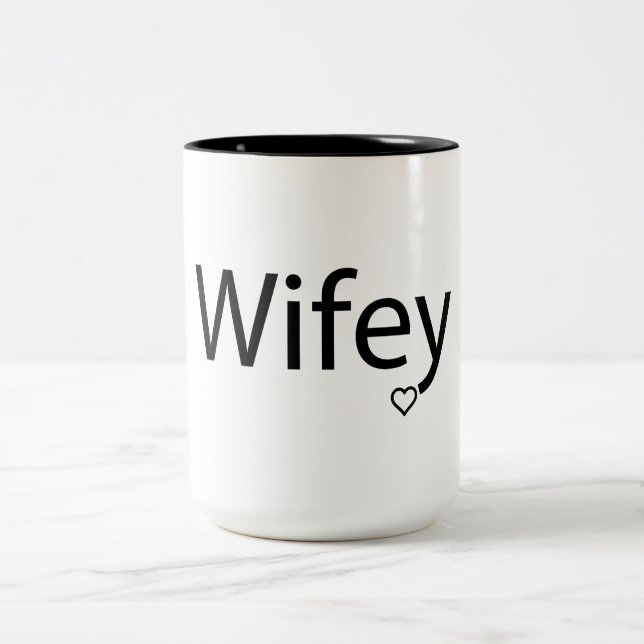 Wifey - Black 15 oz Two-Tone Mugg (Center)
