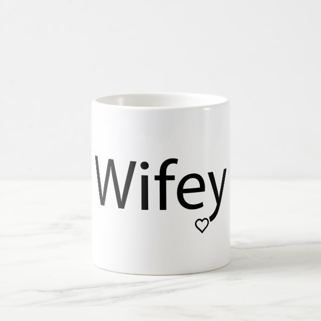 Wifey - Black/White 11 oz Morphing Mugg (Center)