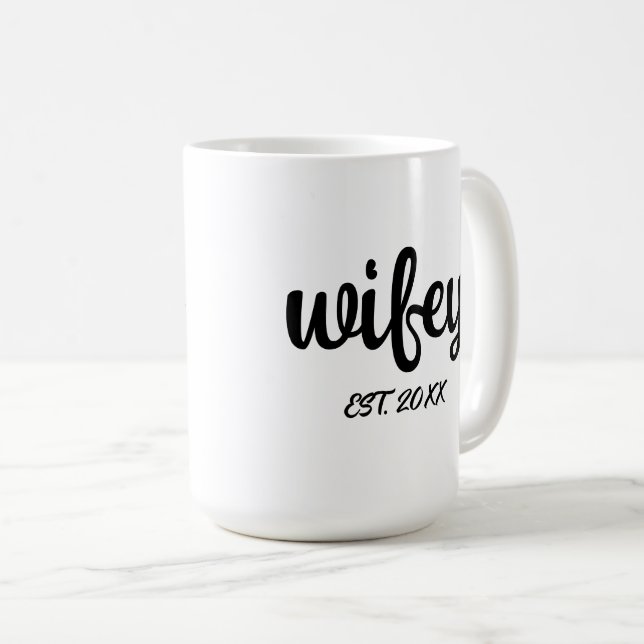 Wifey Bröllop-årsdagen önskemål för make Kaffemugg (Framsida höger)