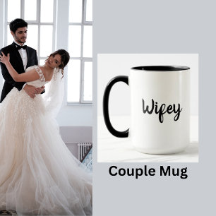 Wifey Bröllop Honeymoon Couple Mugg