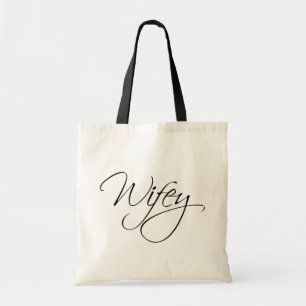 Wifey Calligraphy Tygkasse