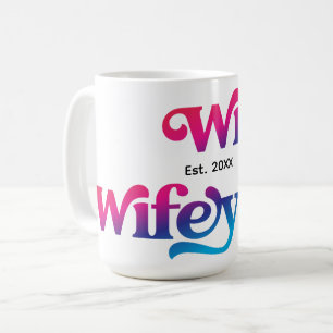 Wifey Couple Bröllop-Anpassningsbarna på årsdagen Kaffemugg