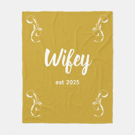 Wifey Custom Gold Bride, Fiance Gift Fleecefilt
