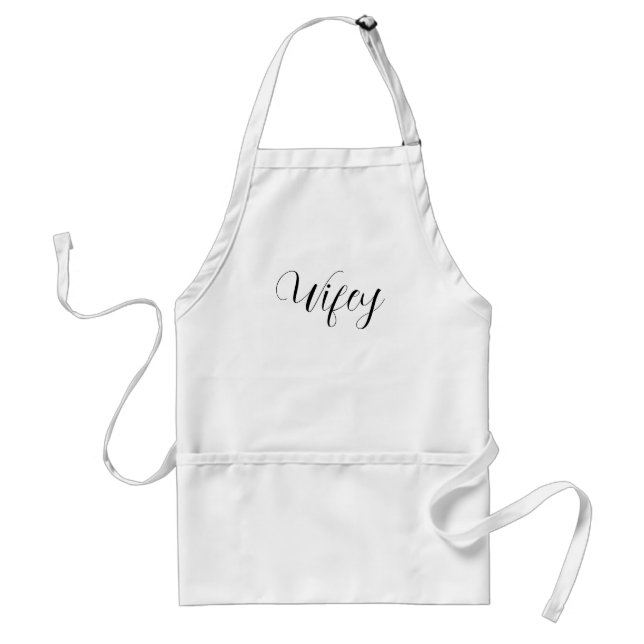 Wifey Elegant Black Script White Women Förkläde (Framsidan)