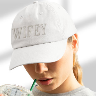 WIFEY Embroized Hat   Bride Hat   Maka Hat Broderad Keps