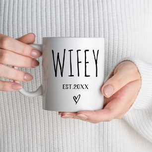 Wifey Est 2024-meddelande om det nya lyed Bröllop Kaffemugg