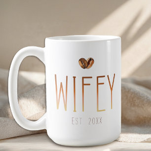 Wifey Est Kaffe Mugg Kärlek Bryggs Bröllopsgåva