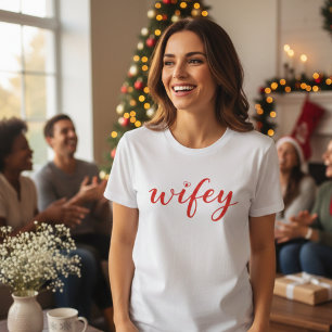 Wifey Färgglada Skript Hjärtat Dam T-Shirt Present