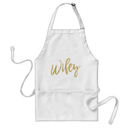 Wifey Faux Gold Foil Apron Bröllop Gift Förkläde