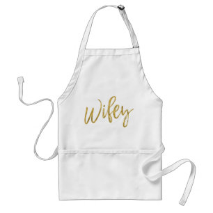 Wifey Faux Gold Foil Apron Bröllop Gift Förkläde