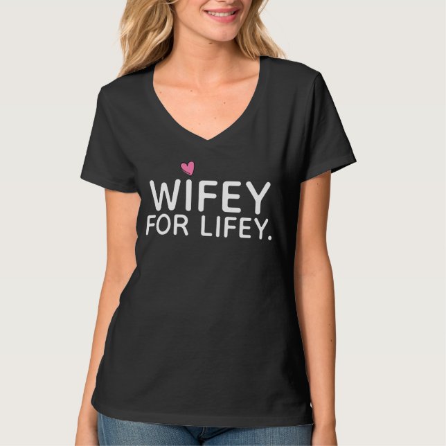 WIFEY FOR LIFEY - Tillbaka har MRS och efternamn T Shirt (Framsida)