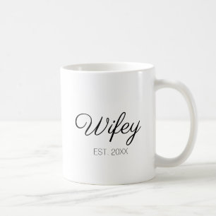 Wifey fru anpassningsbar-skript namn eller datum kaffemugg