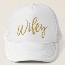 Wifey Gold Foil and White Truckerkeps