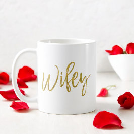 Wifey Gold Foil Birthday Coffee Kopp