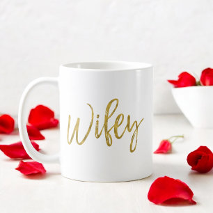 Wifey Gold Foil Birthday Coffee Kopp