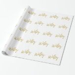 Wifey Gold Foil Wrapping Papper Presentpapper<br><div class="desc">Wifey Gold Foil och white Gift Wrapping Papper är perfekt för att ha packat en gåva till din fru.</div>