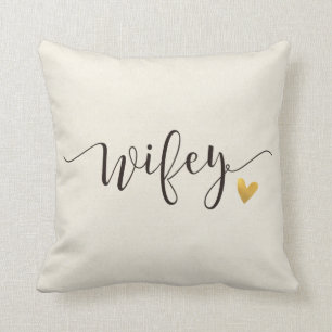 Wifey, Hubby och Wifey Bröllop Gift Kudde