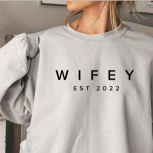 Wifey/Husby Anpassningsbar Bride, Fiance Gift T Shirt