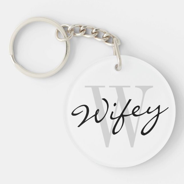 WIFEY-keychain för att gifta sig bruden och nygift (Framsidan)