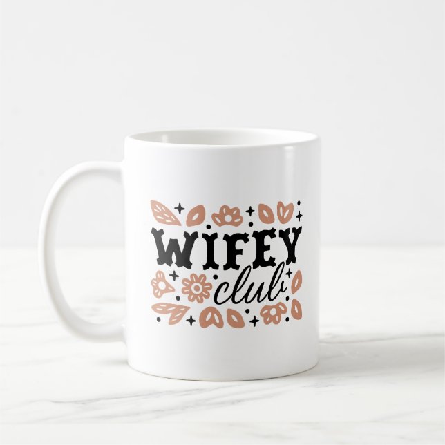 Wifey klubb cowboy fru country cowgirl estetik kaffemugg (Vänster)