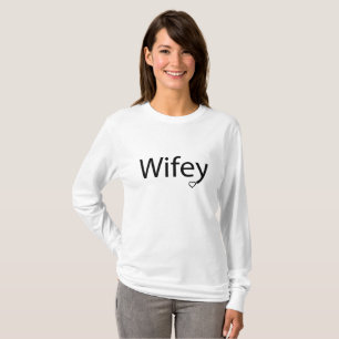 Wifey - Kvinnors grundläggande Långärmad T-Shir Tee Shirt