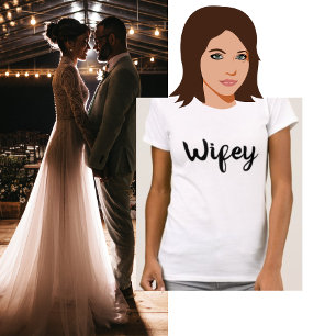 Wifey lite Giftermål T Shirt
