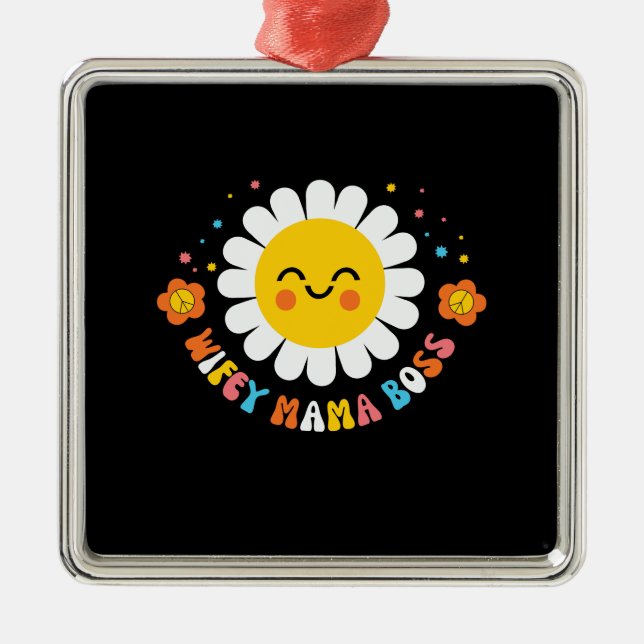 Wifey Mamma Chef Retro Mamma Julgransprydnad Metall (Framsidan)