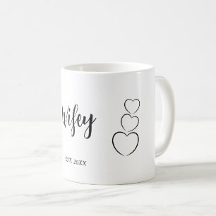 "Wifey". Minimalistisk Kaffemugg