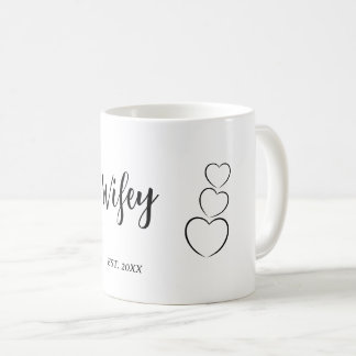 "Wifey". Minimalistisk Kaffemugg