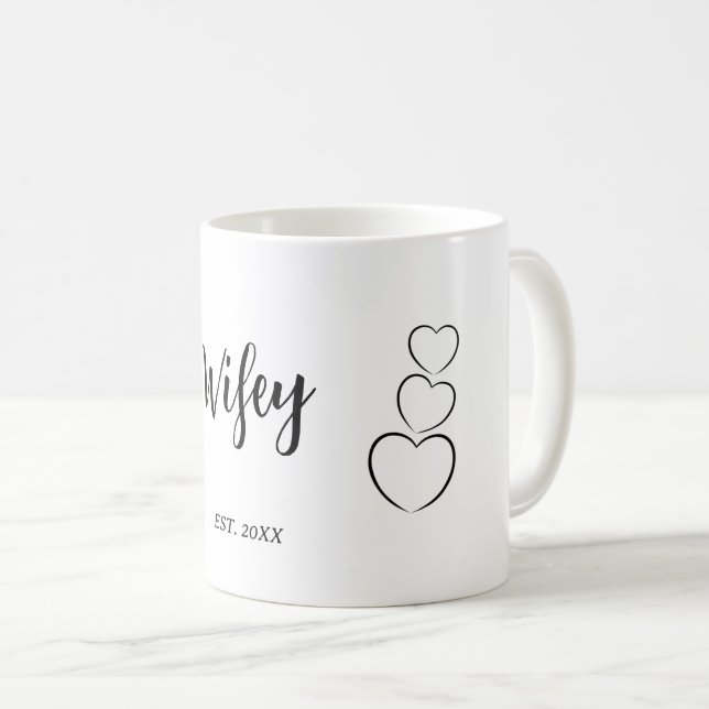 "Wifey". Minimalistisk Kaffemugg (Framsida höger)