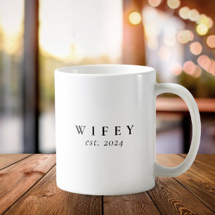 Wifey Modern Minimalist Personlig Bride Kaffemugg