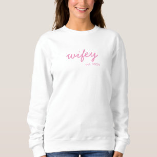 Wifey Modern Minimalist Script Personlig Bride T Shirt