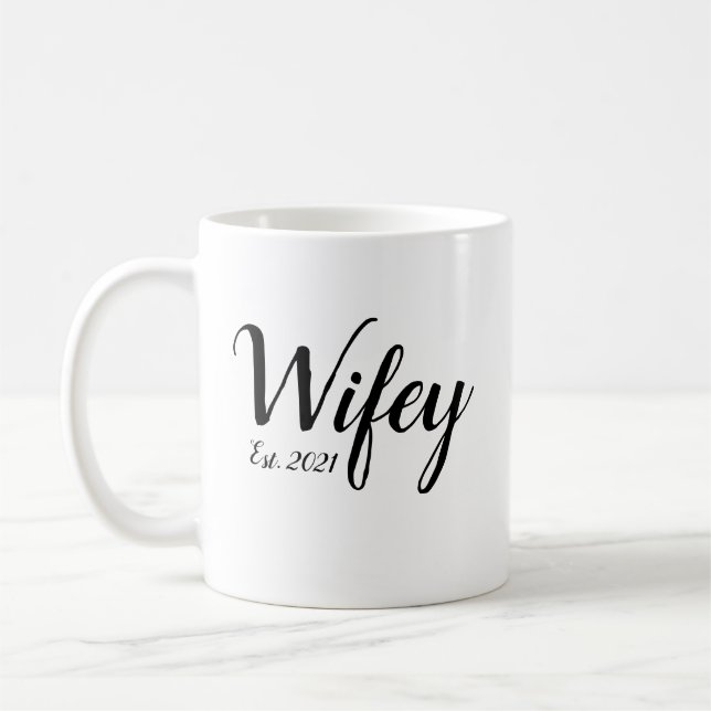 Wifey Mugg, Bride Mugg, Par Mug, Helgdag Gifts, Kaffemugg (Vänster)