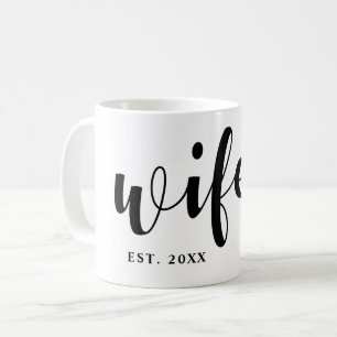 Wifey Newlyed Calligraphy Kaffemugg