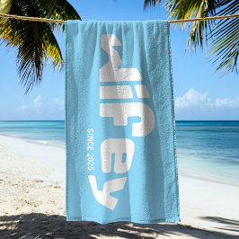 Wifey Newlyged Bride Aqua & White Beach Towel