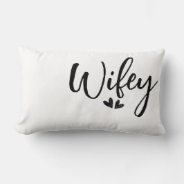 Wifey, personlig minimalistisk vigselkudde lumbarkudde