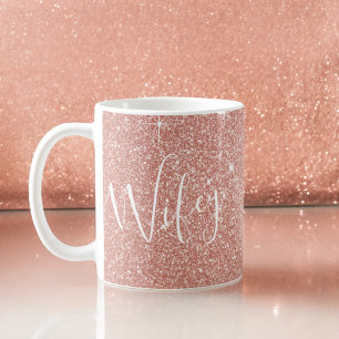 Wifey Rosa Glitter Honeymoon Coffee Kopp
