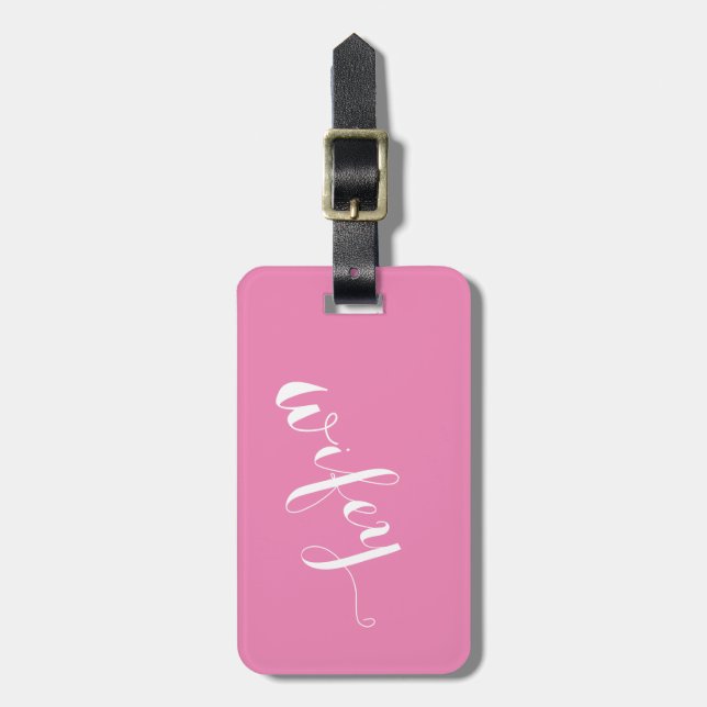 Wifey Rosa Luggage Tag Bagagebricka (Vertikal Framsida)
