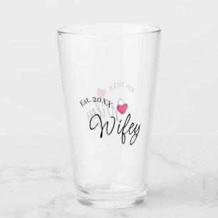 Wifey rött hjärta est. År framtida fru valentine's Glaskopp
