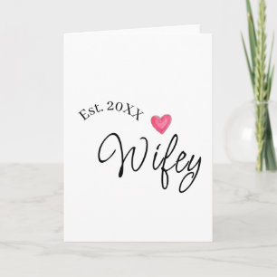 Wifey rött hjärta est. År framtida fru valentine's Kort