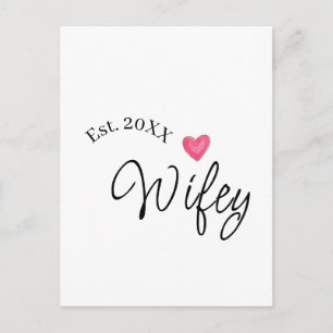 Wifey rött hjärta est. År framtida fru valentine's Vykort