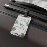 Wifey Script Honeymoon Vacation Safari Resa Bagagebricka<br><div class="desc">Vild,  lugn och elegant smekmånadsresetagg med en giraffe,  guld-effekt och grönt löv. Perfekt för en nyklippt eller som en bröllop-gåva till en brud.</div>
