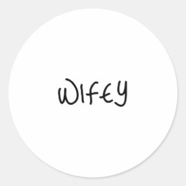 Wifey Script-teckensnitt Modern Minimalistisk Runt Klistermärke