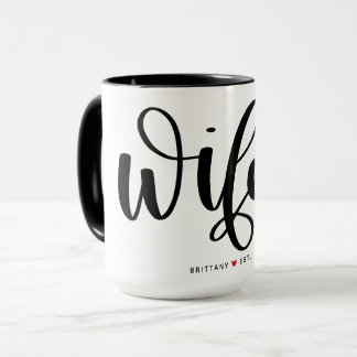 Wifey Simple Black Lettering Anpassningsbar Mugg