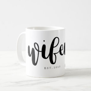 Wifey skrivar rosa hjärta kaffemugg