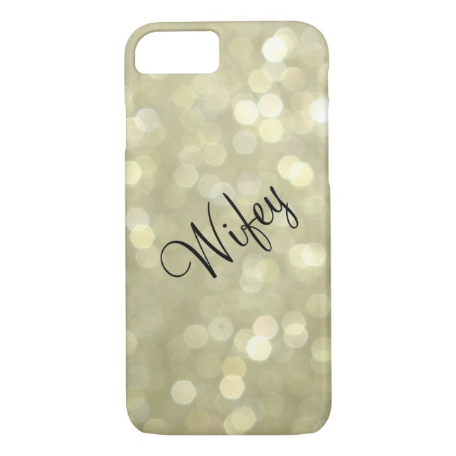 Wifey Sparkly Guld iPhone 7 Fodral Case-Mate iPhone Skal (Baksida)