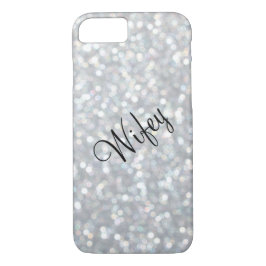 Wifey Sparkly & Silver iPhone 7 Fodral